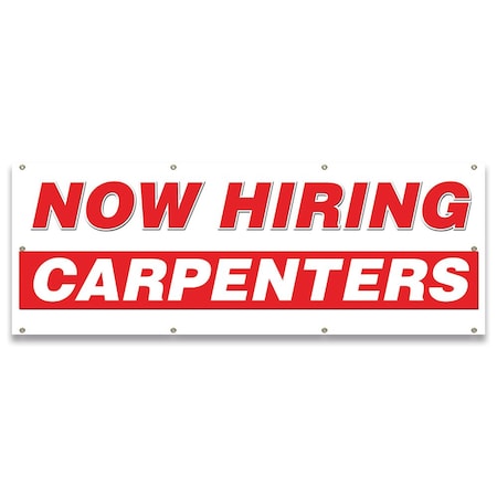 Signmission Now Hiring Carpenters Banner Apply Inside Accepting Application Single Sided B-96-30212